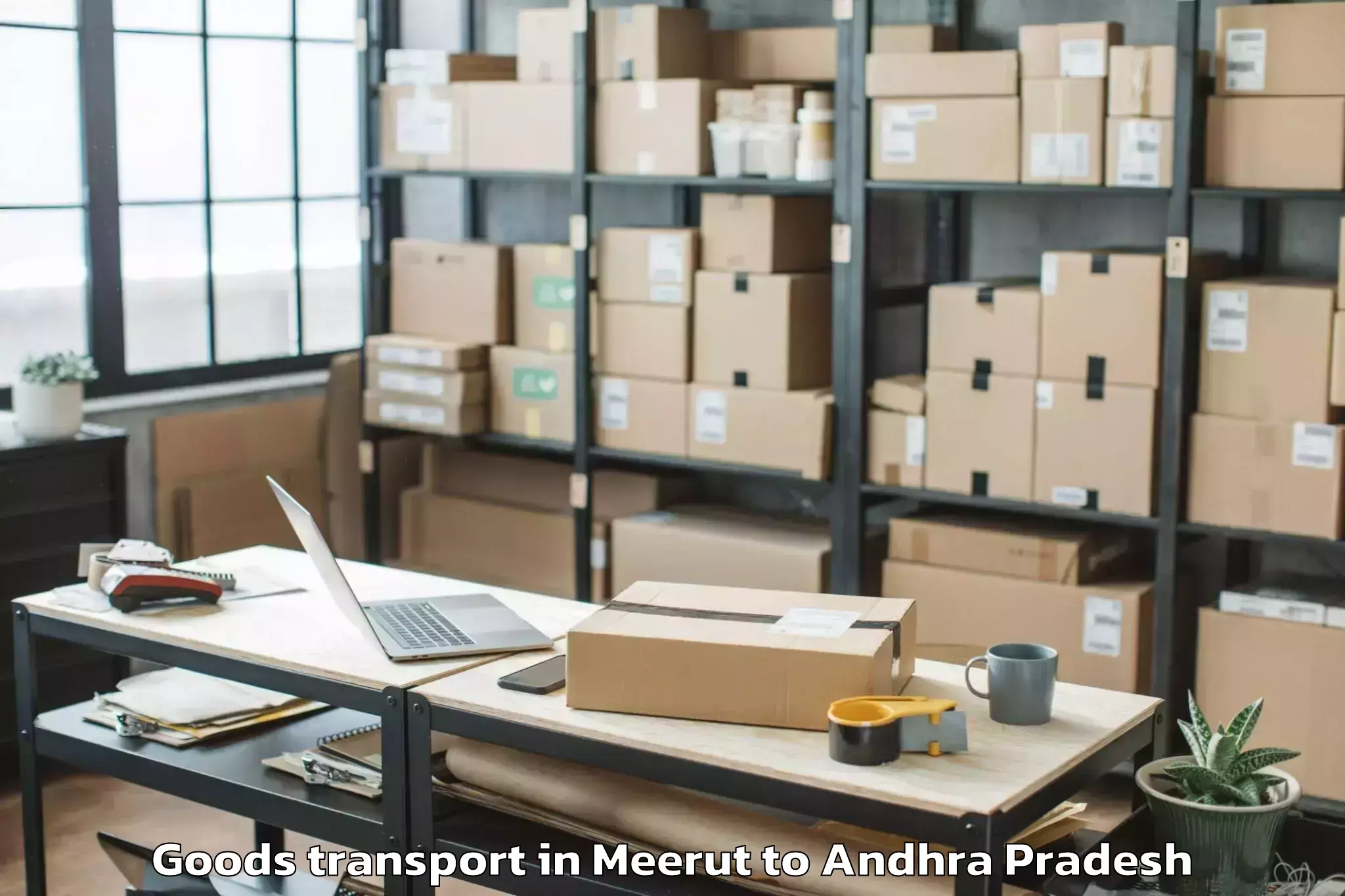 Top Meerut to Poduru Goods Transport Available